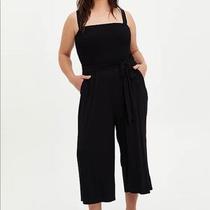 Cropped Black Jumpsuit